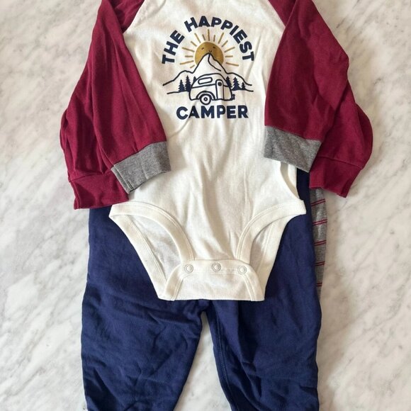 12M Carter's 4 Piece Baby Set Happiest Camper Nightime Explorer Bodysuits - Picture 4 of 5